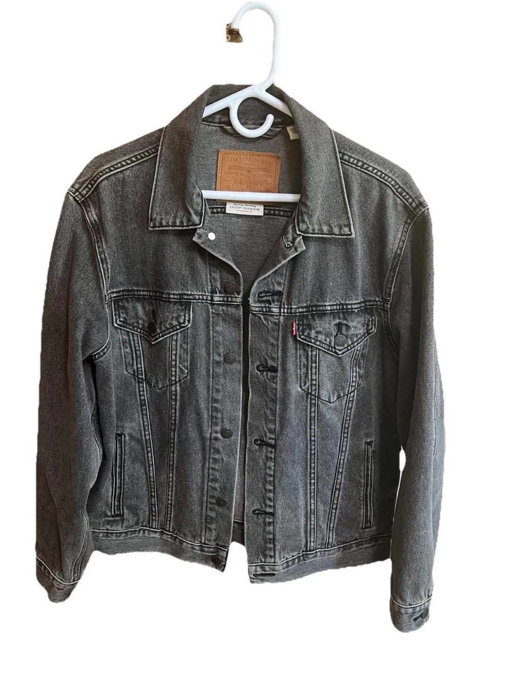 Levi’s Premium Big E Vintage Fit Trucker Jacket 77380‑0057 Men’s M Washed Black
